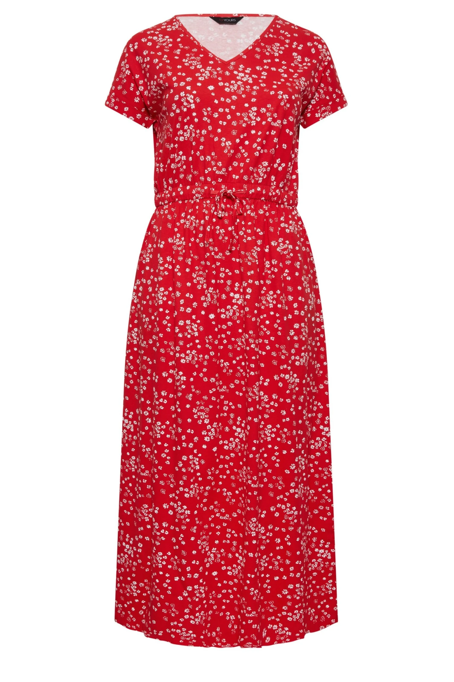 YOURS Curve Red Floral Print Maxi T-Shirt Dress 6 YOURS Curve Red Floral Print Maxi T-Shirt Dress - Image 5