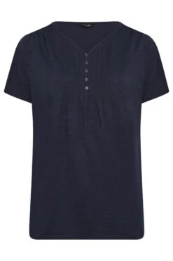 YOURS Curve Navy Blue Henley T-Shirt 13 YOURS Curve Navy Blue Henley T-Shirt -Plus Size Apparel Shop b2fca633 bac2 45 320688 X