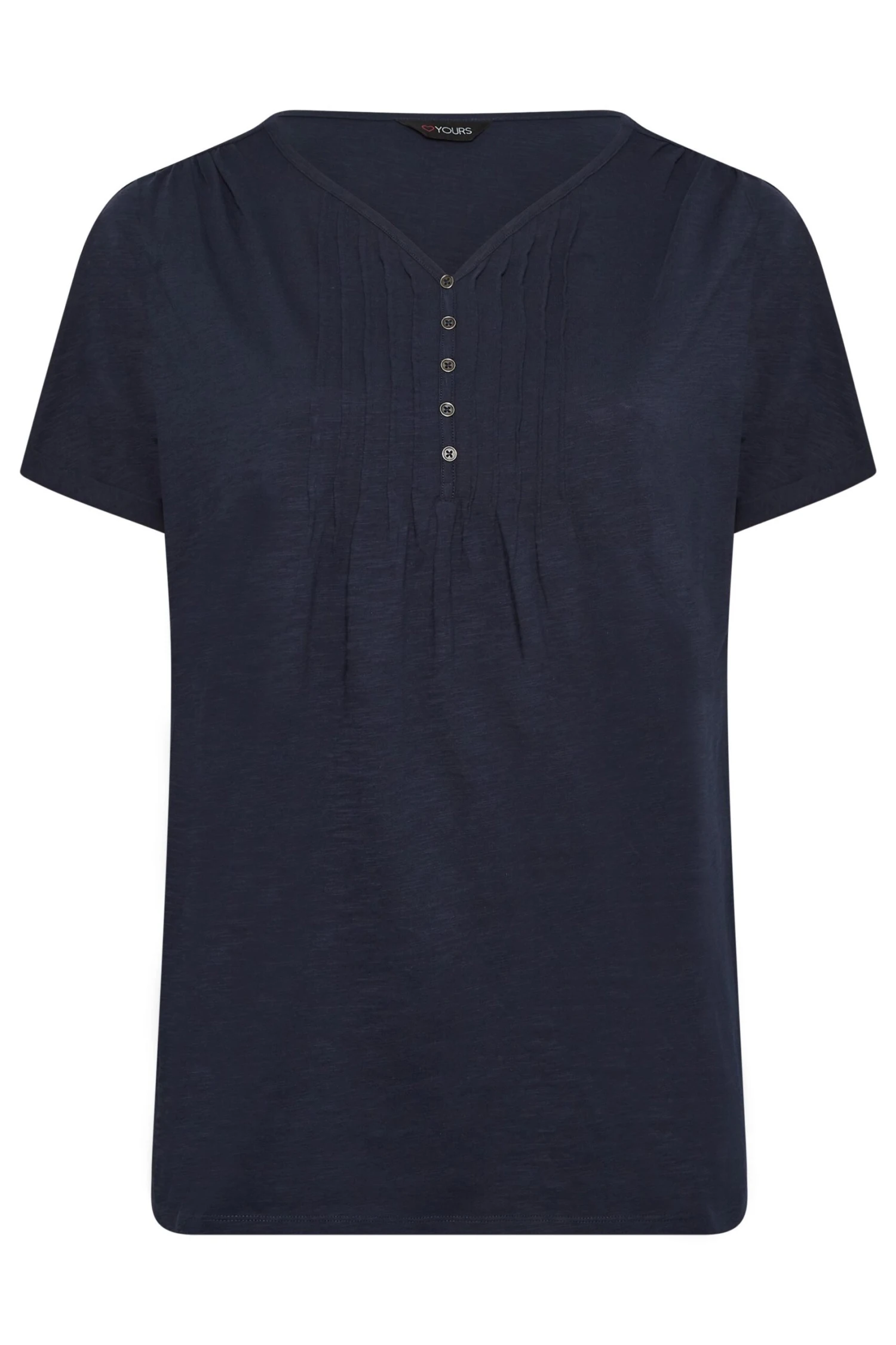 YOURS Curve Navy Blue Henley T-Shirt 8 YOURS Curve Navy Blue Henley T-Shirt - Image 6