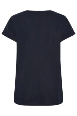 YOURS Curve Navy Blue Sequin T-Shirt -Plus Size Apparel Shop b35b0445 119c 48 301846 Y
