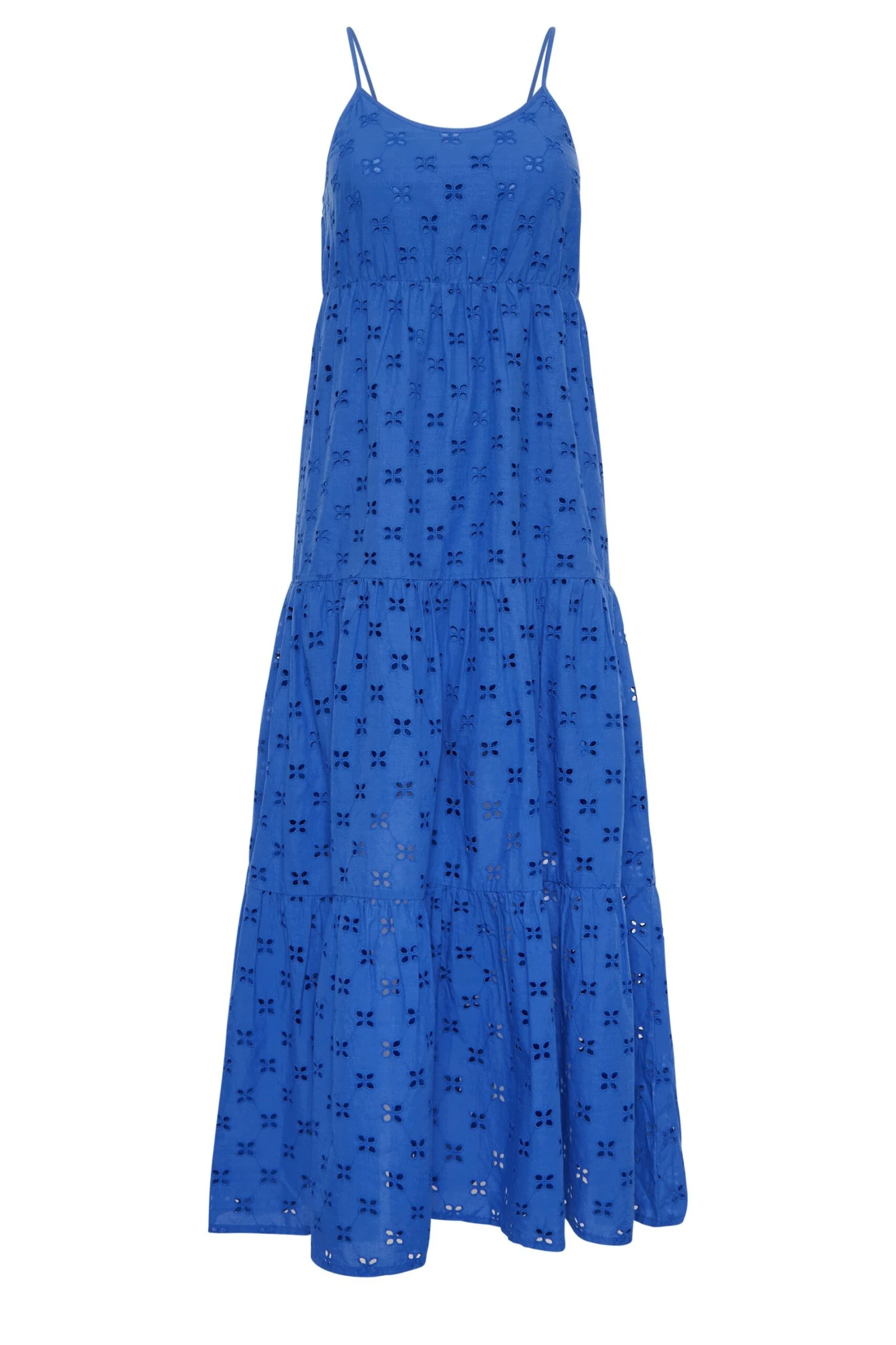 YOURS PETITE Curve Cobalt Blue Broderie Anglaise Strap Maxi Dress 5 YOURS PETITE Curve Cobalt Blue Broderie Anglaise Strap Maxi Dress - Image 3