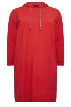YOURS Curve Red Pocket Hoodie Dress -Plus Size Apparel Shop b62976eb 0c49 41 301730 X