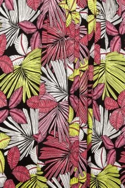 YOURS Curve Black & Pink Leaf Print Maxi Dress -Plus Size Apparel Shop b7c17ba0 ab15 43 302064 Z