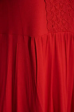 YOURS Curve Red Crochet Detail Peplum Tunic -Plus Size Apparel Shop ba0c2c58 a8ed 4d 191901 S
