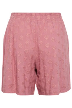 YOURS Curve Pink Broderie Anglaise Shorts -Plus Size Apparel Shop ba15bfcd 40b0 42 144807 Y