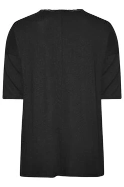 YOURS Curve Black Lace Neck T-Shirt -Plus Size Apparel Shop bb7bdaff 5038 4f 301857 Y