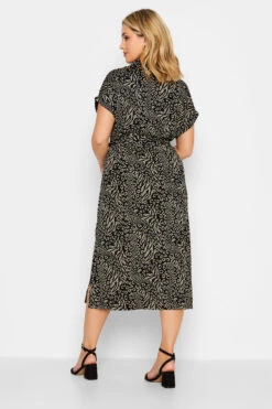 YOURS Curve Black & Beige Animal Print Spilt Hem Maxi Shirt Dress -Plus Size Apparel Shop bc6acfd4 85d7 48 301489 C