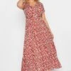 YOURS Curve Red Ditsy Print Maxi Dress 1 YOURS Curve Red Ditsy Print Maxi Dress -Plus Size Apparel Shop bcde40b7 3163 43 302061 B