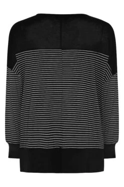 YOURS Curve Black Stripe Colour Block Top -Plus Size Apparel Shop bcfd08fe 7e89 47 301621 Y