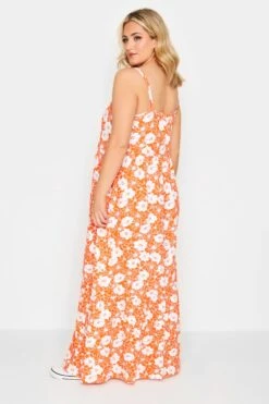 YOURS Curve Orange Floral Tiered Maxi Sundress -Plus Size Apparel Shop be8095fa 8880 43 137360 C