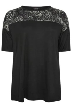 YOURS Curve Black Animal Print Contrast Detail Top -Plus Size Apparel Shop bf3bdb05 ec89 49 301691 X
