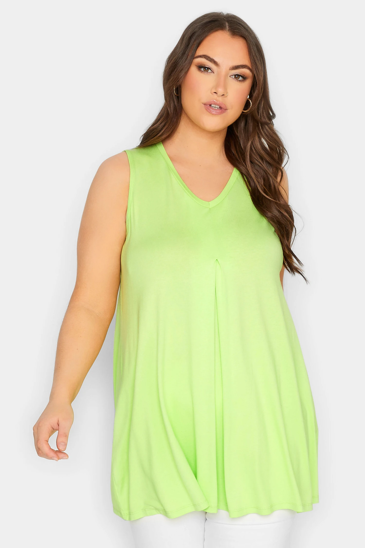 YOURS Curve Lime Green Swing Vest Top 8 YOURS Curve Lime Green Swing Vest Top - Image 6