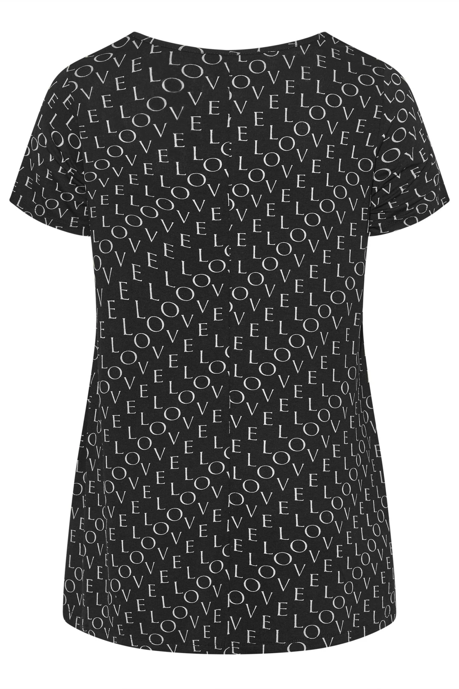 YOURS Curve Black 'Love' Print Cut Out Top 8 YOURS Curve Black 'Love' Print Cut Out Top - Image 6