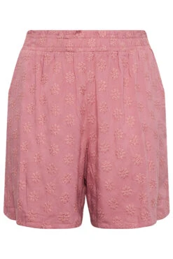 YOURS Curve Pink Broderie Anglaise Shorts -Plus Size Apparel Shop c28d89d2 920e 41 144807 X