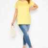 YOURS Curve Yellow Stripe Short Sleeve T-Shirt -Plus Size Apparel Shop c2ce51cd e40e 44 191774 BR
