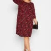 YOURS Curve Red Ditsy Print Drape Pocket Dress -Plus Size Apparel Shop c3ae4cf6 c3bb 4e 137235 B