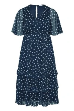 YOURS LONDON Curve Navy Blue Polka Dot Ruffle Maxi Dress 13 YOURS LONDON Curve Navy Blue Polka Dot Ruffle Maxi Dress -Plus Size Apparel Shop c50480ef 9fed 43 161144 F