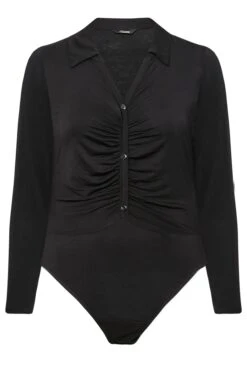 LIMITED COLLECTION Curve Black Ruched Front Bodysuit 12 LIMITED COLLECTION Curve Black Ruched Front Bodysuit -Plus Size Apparel Shop c647da12 2994 47 215065 YR