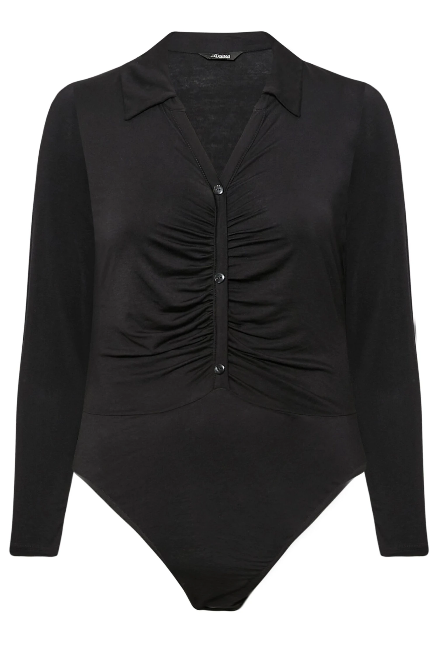 LIMITED COLLECTION Curve Black Ruched Front Bodysuit 7 LIMITED COLLECTION Curve Black Ruched Front Bodysuit - Image 5
