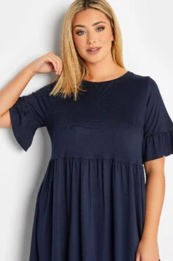 YOURS Curve Navy Blue Frill Sleeve Smock Dress 10 YOURS Curve Navy Blue Frill Sleeve Smock Dress -Plus Size Apparel Shop c710feb3 aab9 4c 301856 D
