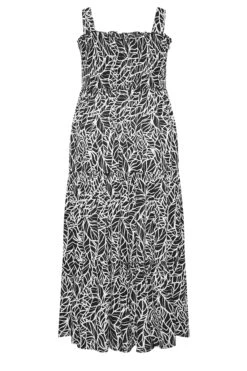 YOURS Curve Black Leaf Print Shirred Maxi Dress 13 YOURS Curve Black Leaf Print Shirred Maxi Dress -Plus Size Apparel Shop c76e6341 ce90 45 137426 Y