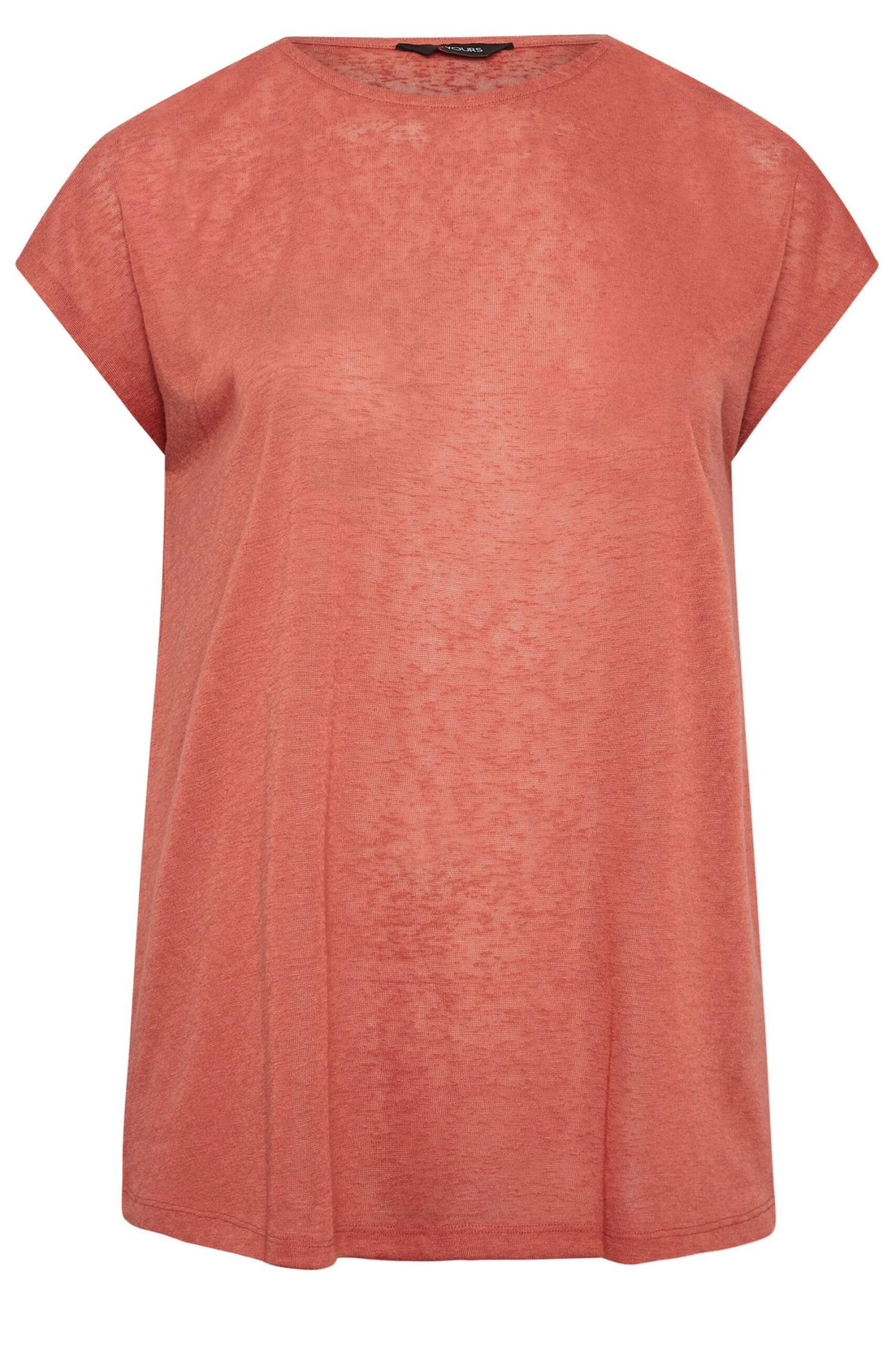 YOURS Curve Rust Orange Linen Look T-Shirt 7 YOURS Curve Rust Orange Linen Look T-Shirt - Image 5