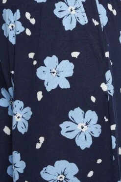 YOURS Curve Navy Blue Floral Print Jersey Shorts -Plus Size Apparel Shop cb4c46cf e4a8 45 144770 Z