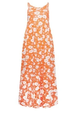 YOURS Curve Orange Floral Tiered Maxi Sundress -Plus Size Apparel Shop cba3e3c3 9cb9 4b 137360 X