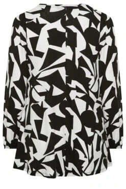 YOURS Curve Black & White Geometric Print Swing Top 13 YOURS Curve Black & White Geometric Print Swing Top -Plus Size Apparel Shop cc44a3bb 0210 42 320637 Y