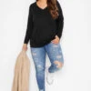 YOURS Curve Black Long Sleeve Essential T-Shirt 1 YOURS Curve Black Long Sleeve Essential T-Shirt -Plus Size Apparel Shop cd72a793 1a6c 4e 320548 B