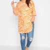 YOURS Curve Orange Zebra Print Oversized T-Shirt 1 YOURS Curve Orange Zebra Print Oversized T-Shirt -Plus Size Apparel Shop ce2d916f d480 46 320238 B