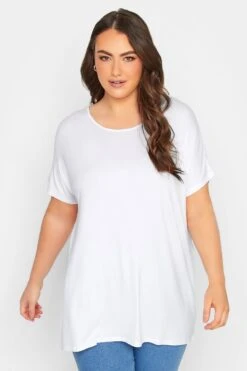 YOURS Curve White Grown On Sleeve T-Shirt -Plus Size Apparel Shop cfe518d8 67c6 48 191957 A