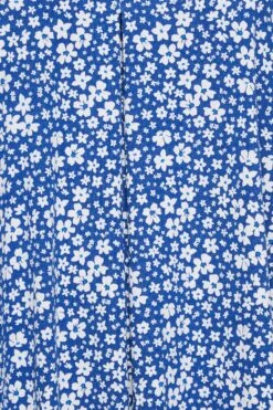 YOURS Curve Blue Floral Pleat Angel Sleeve Swing Top -Plus Size Apparel Shop d01c40b9 6157 48 320781 Z