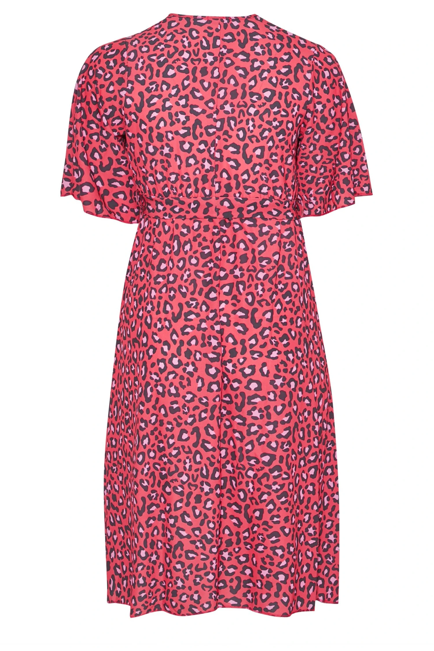 YOURS LONDON Curve Red Leopard Print Midi Wrap Dress 8 YOURS LONDON Curve Red Leopard Print Midi Wrap Dress - Image 6