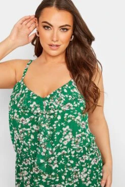 YOURS LONDON Curve Green Floral Print Ruffle Maxi Dress -Plus Size Apparel Shop d02918e5 33a8 4c 161126 d