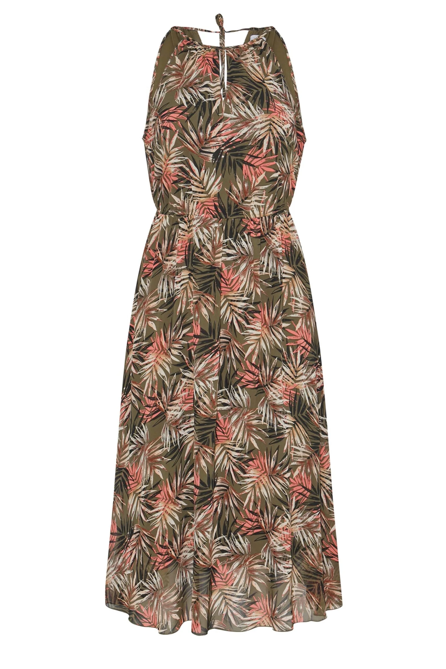 YOURS LONDON Curve Green Tropical Print Keyhole Dress 8 YOURS LONDON Curve Green Tropical Print Keyhole Dress - Image 6