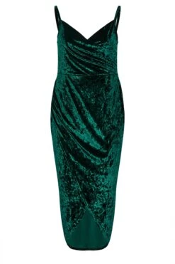 YOURS LONDON Curve Green Velvet Bodycon Wrap Dress -Plus Size Apparel Shop d2c6c845 5f9a 4f 161827 X