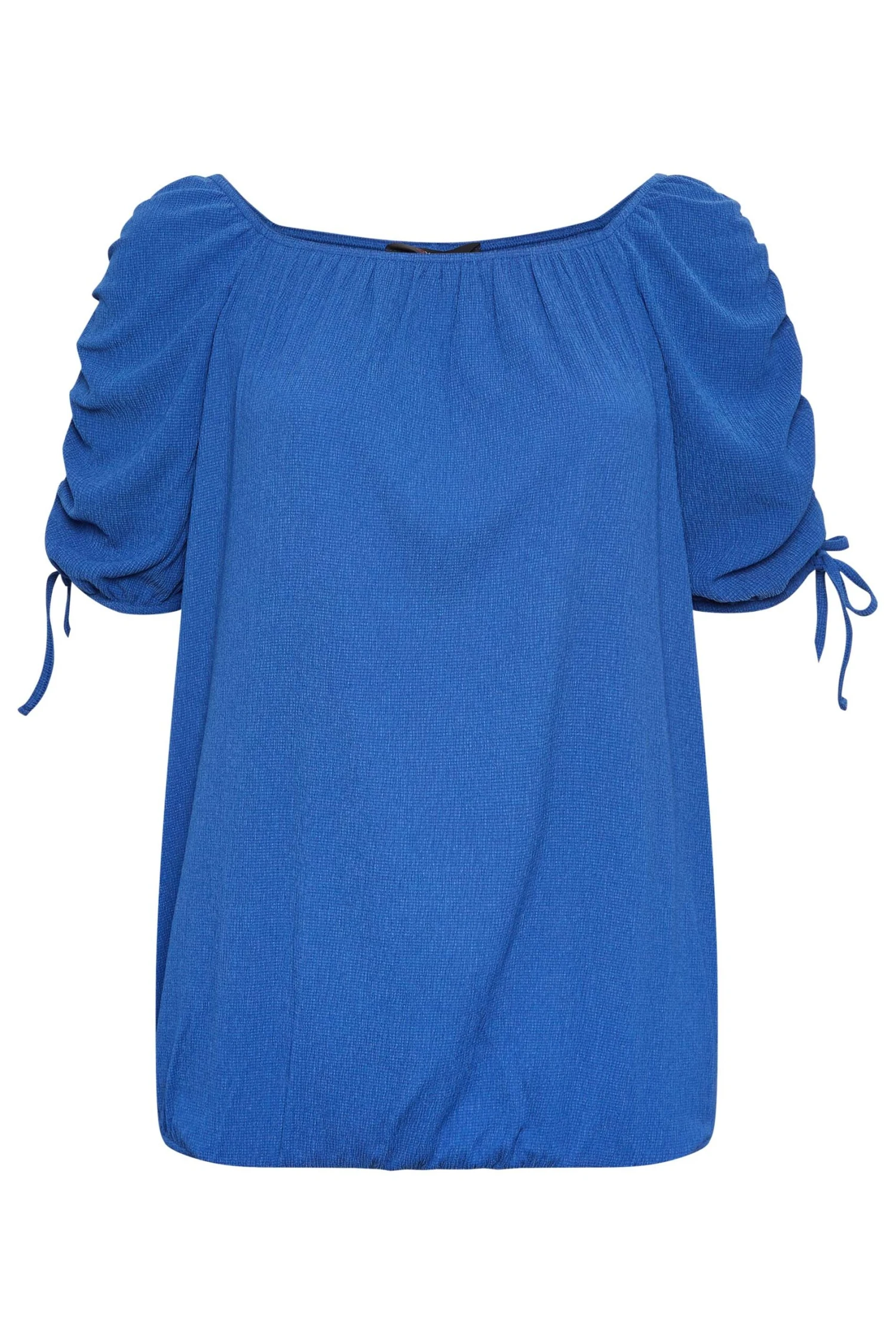 YOURS Curve Blue Textured Bubble Hem Top 6 YOURS Curve Blue Textured Bubble Hem Top - Image 4
