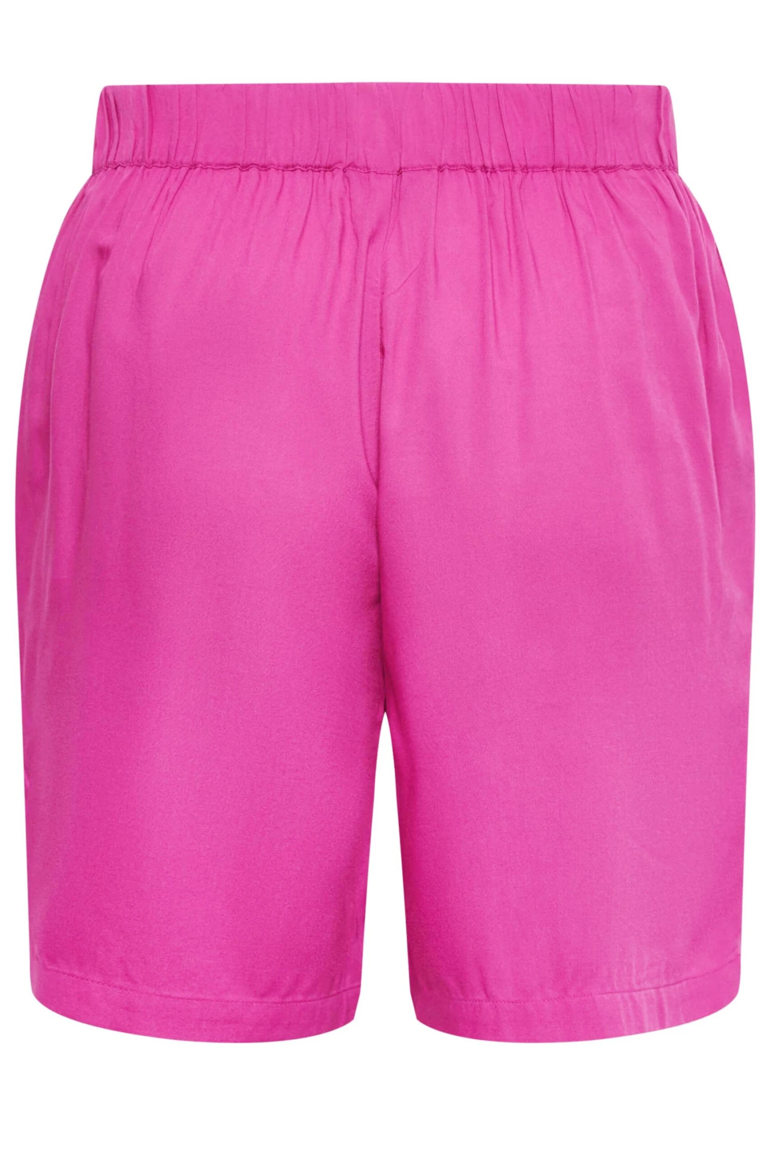 YOURS Curve Bright Pink Woven Shorts 7 YOURS Curve Bright Pink Woven Shorts - Image 5