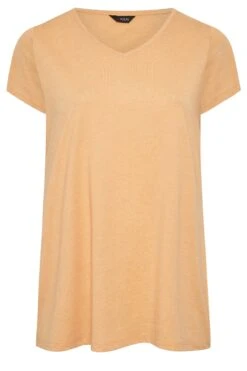 YOURS Curve Orange Marl Essential V-Neck T-Shirt 11 YOURS Curve Orange Marl Essential V-Neck T-Shirt -Plus Size Apparel Shop d702899e 9d88 46 320517 XR