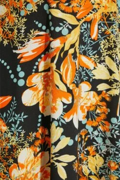 YOURS Curve Black & Orange Floral Maxi Dress -Plus Size Apparel Shop db231d4e 5c5f 44 300810 Z
