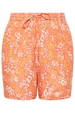 LIMITED COLLECTION Curve Orange Leopard Print Crinkle Shorts -Plus Size Apparel Shop dbf2f6ee 068b 42 215555 X