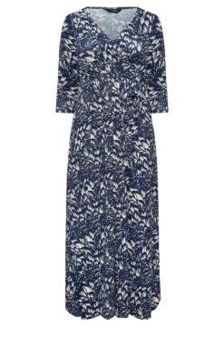 YOURS Curve Navy Blue Floral Print Maxi Dress -Plus Size Apparel Shop dc482ae9 67fe 46 301892 X