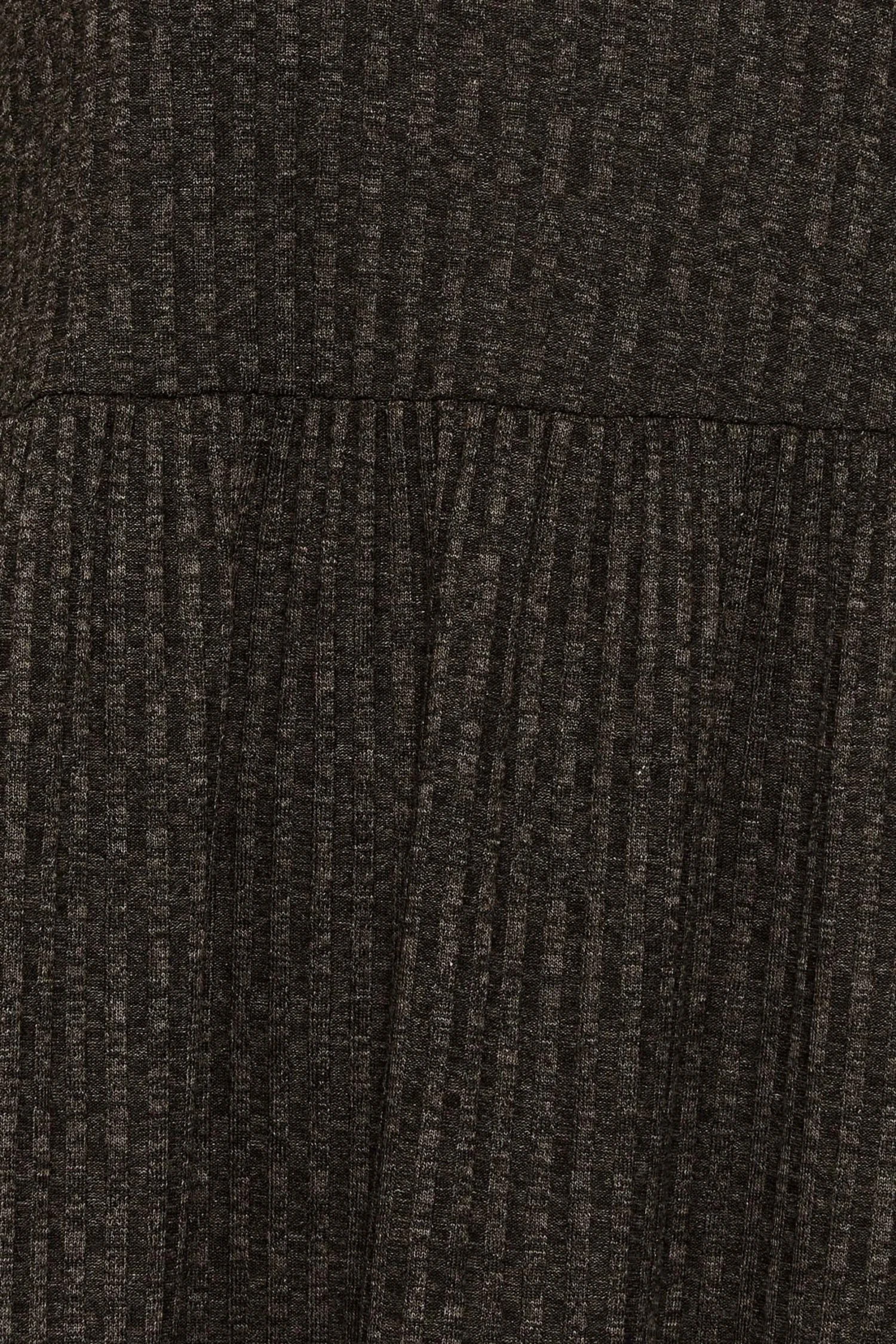 YOURS Curve Charcoal Grey Ribbed Midi Dress 7 YOURS Curve Charcoal Grey Ribbed Midi Dress - Image 5