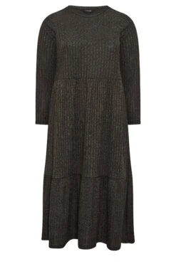 YOURS Curve Charcoal Grey Ribbed Midi Dress 13 YOURS Curve Charcoal Grey Ribbed Midi Dress -Plus Size Apparel Shop dd6c8899 31fb 47 301501 X