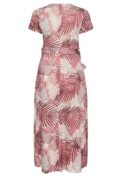 YOURS Curve Pink Leaf Print Wrap Maxi Dress 13 YOURS Curve Pink Leaf Print Wrap Maxi Dress -Plus Size Apparel Shop de3fecf5 2a5d 4d 301992 Y
