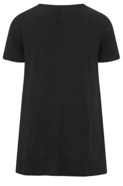 YOURS Curve Black Ribbed Swing Top -Plus Size Apparel Shop de72bb93 65b0 44 191856 Y