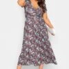 YOURS Curve Red Leaf Print Maxi Wrap Dress -Plus Size Apparel Shop de917dd1 49c5 4a 302158 B