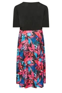 YOURS LONDON Curve Black Tropical Print Wrap Dress -Plus Size Apparel Shop deec0722 aef5 44 162220 Y