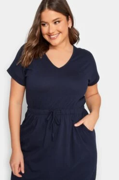 YOURS Curve Navy Blue Maxi T-Shirt Dress -Plus Size Apparel Shop defb0156 9fe4 40 137310 D